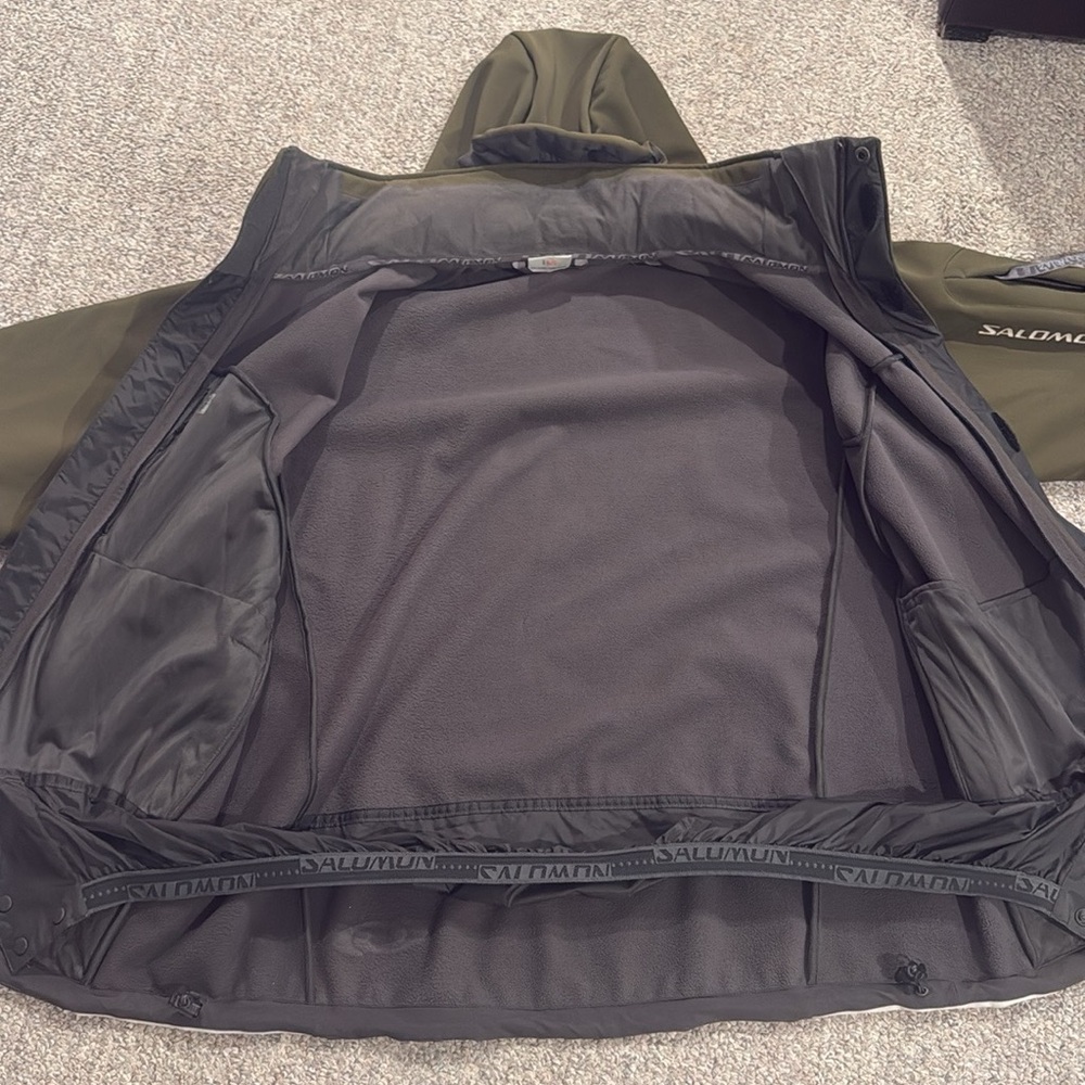 Salomon Clima Pro Men’s Ski Jacket Olive/White Size L Waterproof - Picture 13 of 15